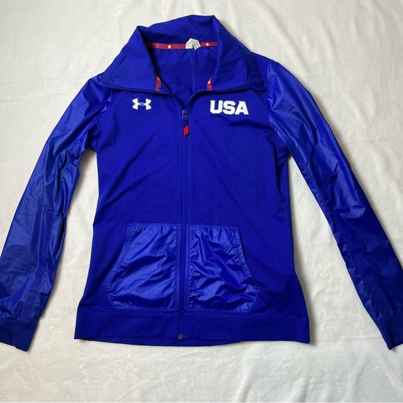 Under Armour Tops - Under Armour USA full zip lightweight jacket size M *RARE*